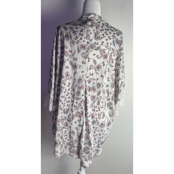 Victoria's Secret Robe Kimono Open Front Paisley Lace Trim XS/S Night Sleep - Picture 4 of 8